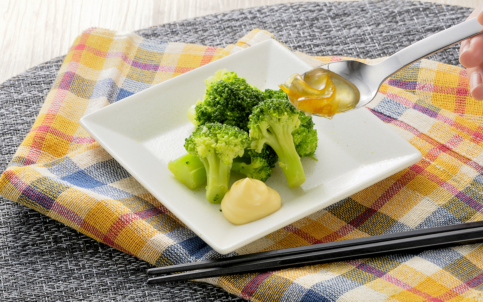 【透析食おすすめレシピ】【副菜】ブロッコリーのマーマレードマヨかけ