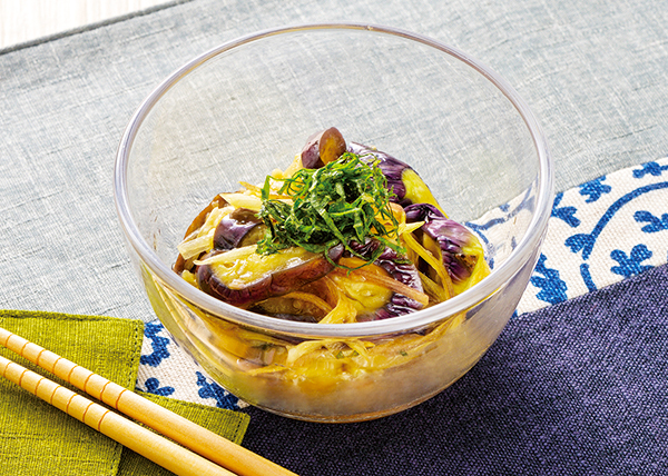 【低たんぱく食おすすめレシピ】【保存期 副菜】なすとみょうがのさっぱりマリネ